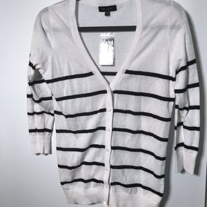 🦄 The Limited white black striped cardigan size S